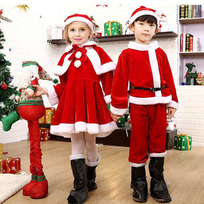 Kids Christmas Cosplay Santa Claus Costume 3/4 pieces set - Misthere K.