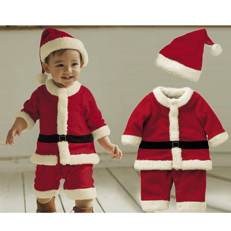 Kids Christmas Cosplay Santa Claus Costume 3/4 pieces set - Misthere K.