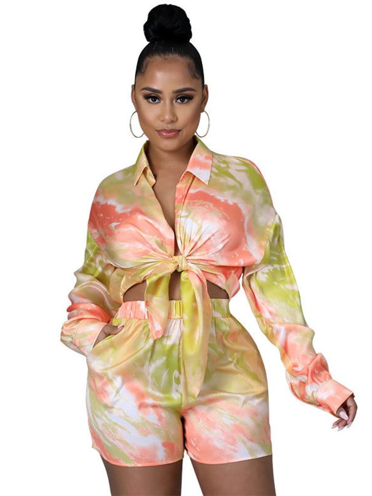 Women Casual Long Sleeve Printed Two Piece Set - Misthere K.