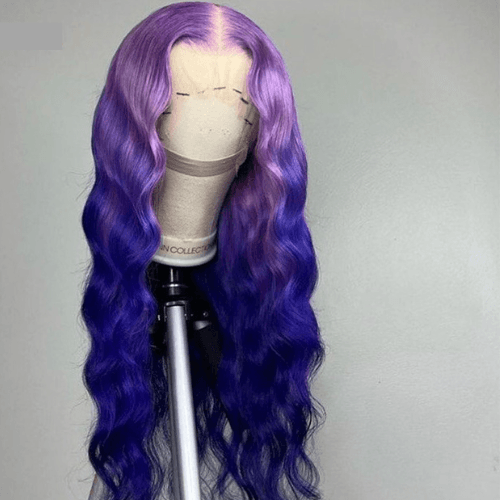 Purple Orange Pink Ombre Lace Front Wig - Misthere K.