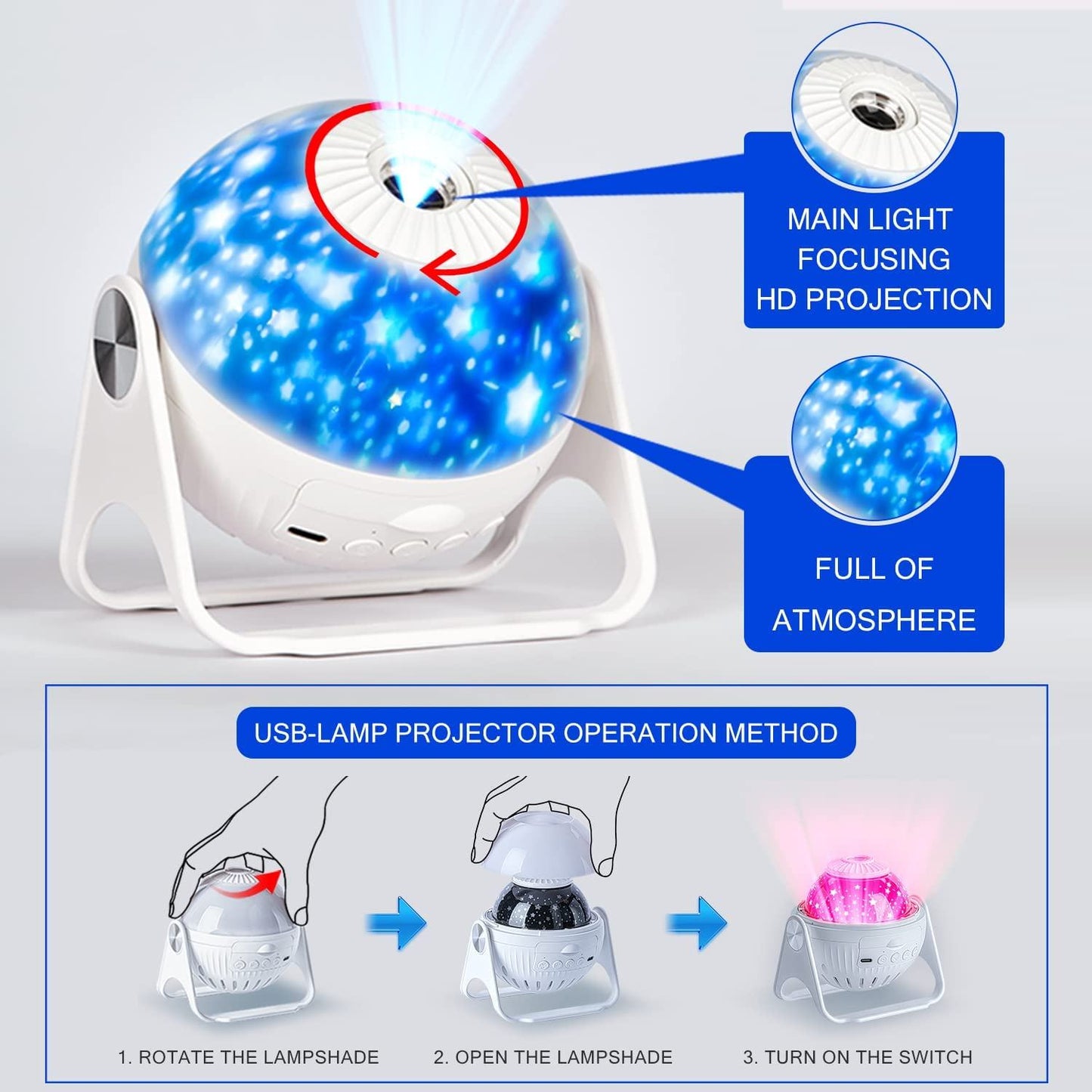 LED Galaxy Projector 7 in 1 Planetarium Projector - Misthere K.