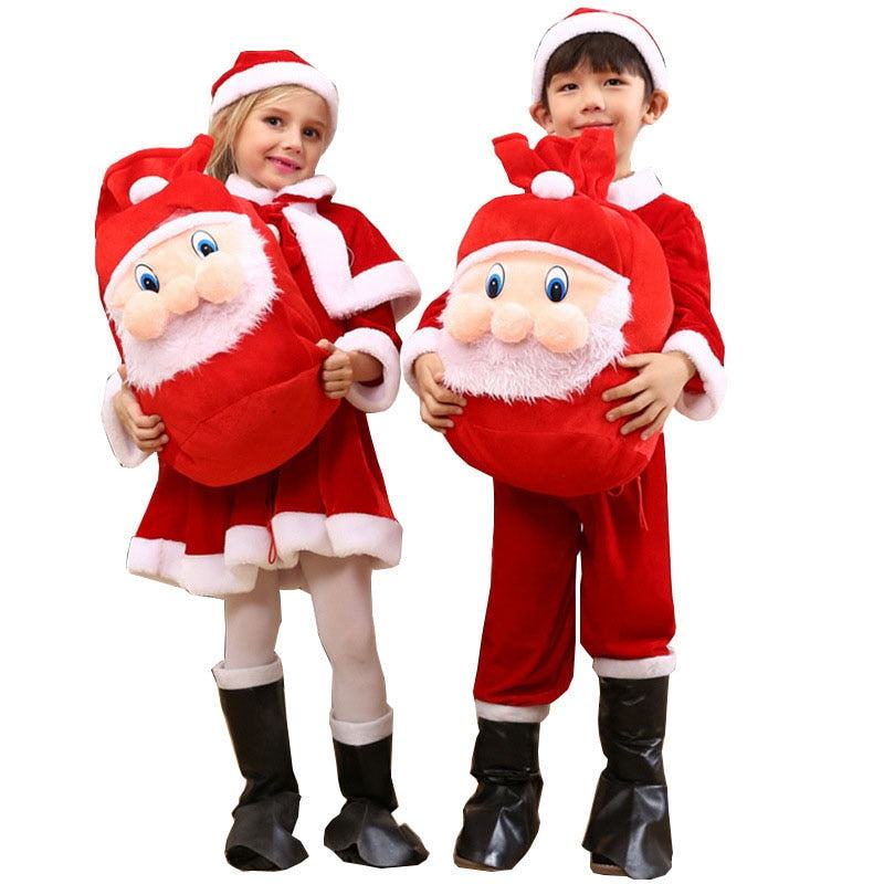 Kids Christmas Cosplay Santa Claus Costume 3/4 pieces set - Misthere K.