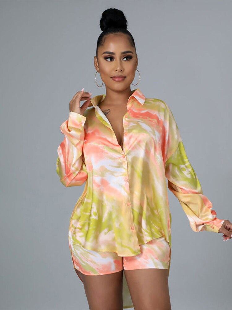 Women Casual Long Sleeve Printed Two Piece Set - Misthere K.