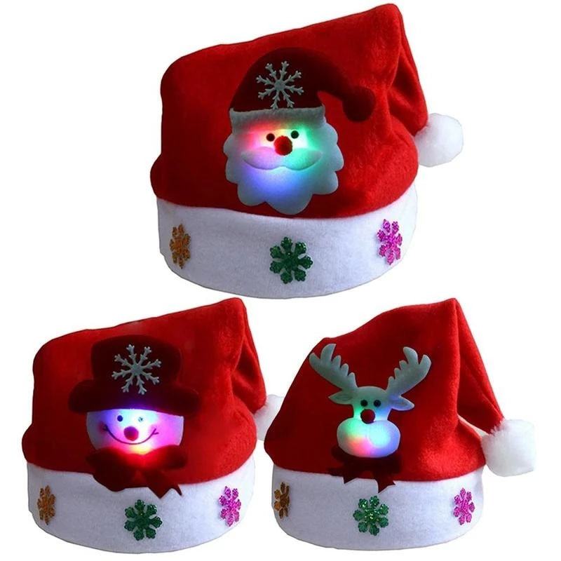 Children Adult LED Christmas Hats Light Up Cap SantaMisthere K. - All rights reserved