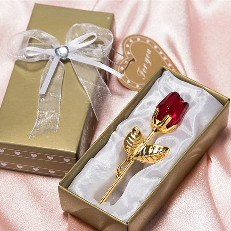 Crystal Glass Rose Flower Valentines Day GiftMisthere K. - All rights reserved